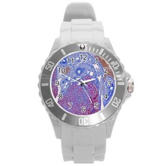 Histology Inc Histo Logistics Incorporated Human Liver Rhodanine Stain Copper Round Plastic Sport Watch (l) by Mariart