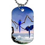 Wonderful Blue  Parrot Looking To The Ocean Dog Tag (One Side)