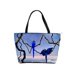 Wonderful Blue  Parrot Looking To The Ocean Shoulder Handbags