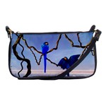 Wonderful Blue  Parrot Looking To The Ocean Shoulder Clutch Bags