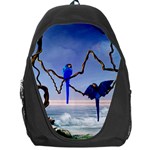 Wonderful Blue  Parrot Looking To The Ocean Backpack Bag