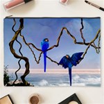 Wonderful Blue  Parrot Looking To The Ocean Cosmetic Bag (XXXL) 