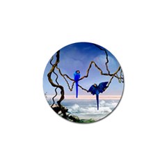 Wonderful Blue  Parrot Looking To The Ocean Golf Ball Marker by FantasyWorld7