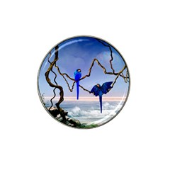 Wonderful Blue  Parrot Looking To The Ocean Hat Clip Ball Marker by FantasyWorld7