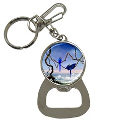 Wonderful Blue  Parrot Looking To The Ocean Bottle Opener Key Chains