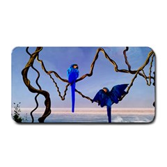 Wonderful Blue  Parrot Looking To The Ocean Medium Bar Mats by FantasyWorld7