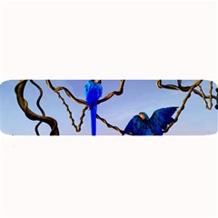 Wonderful Blue  Parrot Looking To The Ocean Large Bar Mats by FantasyWorld7