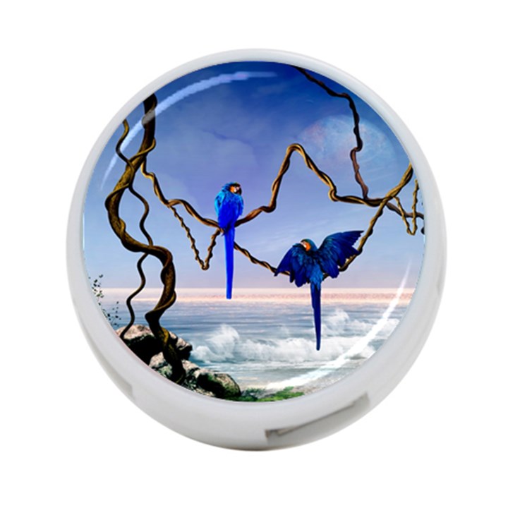 Wonderful Blue  Parrot Looking To The Ocean 4-Port USB Hub (Two Sides) 