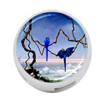 Wonderful Blue  Parrot Looking To The Ocean 4-Port USB Hub (Two Sides)  Back