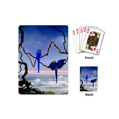 Wonderful Blue  Parrot Looking To The Ocean Playing Cards (mini)  by FantasyWorld7