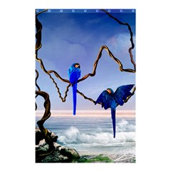 Wonderful Blue  Parrot Looking To The Ocean Shower Curtain 48  X 72  (small)  by FantasyWorld7