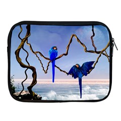 Wonderful Blue  Parrot Looking To The Ocean Apple Ipad 2/3/4 Zipper Cases by FantasyWorld7