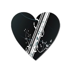 Line Light Leaf Flower Floral Black White Beauty Polka Heart Magnet