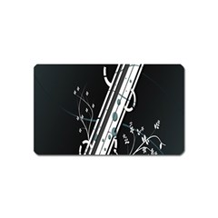 Line Light Leaf Flower Floral Black White Beauty Polka Magnet (name Card)