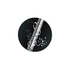 Line Light Leaf Flower Floral Black White Beauty Polka Golf Ball Marker (4 Pack)