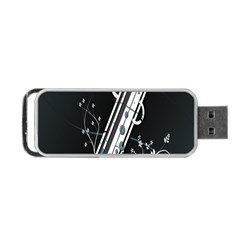 Line Light Leaf Flower Floral Black White Beauty Polka Portable Usb Flash (two Sides) by Mariart