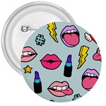 Lipstick Lips Heart Valentine Star Lightning Beauty Sexy 3  Buttons Front