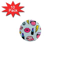 Lipstick Lips Heart Valentine Star Lightning Beauty Sexy 1  Mini Magnet (10 Pack)  by Mariart