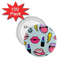 Lipstick Lips Heart Valentine Star Lightning Beauty Sexy 1 75  Buttons (100 Pack) 