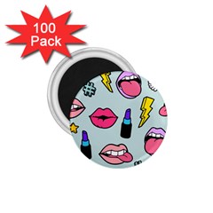 Lipstick Lips Heart Valentine Star Lightning Beauty Sexy 1 75  Magnets (100 Pack)  by Mariart