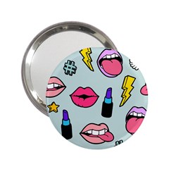 Lipstick Lips Heart Valentine Star Lightning Beauty Sexy 2 25  Handbag Mirrors by Mariart