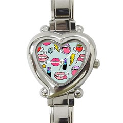 Lipstick Lips Heart Valentine Star Lightning Beauty Sexy Heart Italian Charm Watch by Mariart