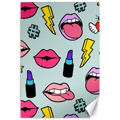 Lipstick Lips Heart Valentine Star Lightning Beauty Sexy Canvas 12  X 18   by Mariart