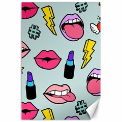 Lipstick Lips Heart Valentine Star Lightning Beauty Sexy Canvas 24  X 36  by Mariart