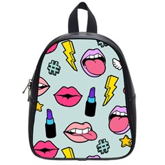 Lipstick Lips Heart Valentine Star Lightning Beauty Sexy School Bag (small) by Mariart