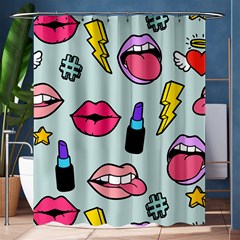 Lipstick Lips Heart Valentine Star Lightning Beauty Sexy Shower Curtain 60  X 72  (medium)  by Mariart