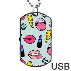 Lipstick Lips Heart Valentine Star Lightning Beauty Sexy Dog Tag Usb Flash (one Side) by Mariart