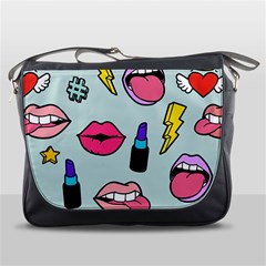 Lipstick Lips Heart Valentine Star Lightning Beauty Sexy Messenger Bags by Mariart