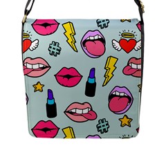 Lipstick Lips Heart Valentine Star Lightning Beauty Sexy Flap Messenger Bag (l)  by Mariart