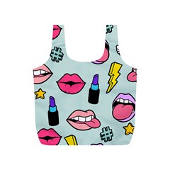 Lipstick Lips Heart Valentine Star Lightning Beauty Sexy Full Print Recycle Bags (s)  by Mariart