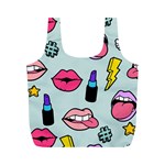 Lipstick Lips Heart Valentine Star Lightning Beauty Sexy Full Print Recycle Bags (M)  Front