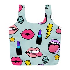 Lipstick Lips Heart Valentine Star Lightning Beauty Sexy Full Print Recycle Bags (l)  by Mariart