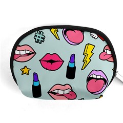 Lipstick Lips Heart Valentine Star Lightning Beauty Sexy Accessory Pouches (medium)  by Mariart