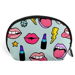 Lipstick Lips Heart Valentine Star Lightning Beauty Sexy Accessory Pouches (large) 