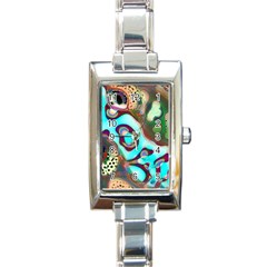 Multiscale Turing Pattern Recursive Coupled Stone Rainbow Rectangle Italian Charm Watch