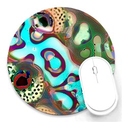 Multiscale Turing Pattern Recursive Coupled Stone Rainbow Round Mousepads