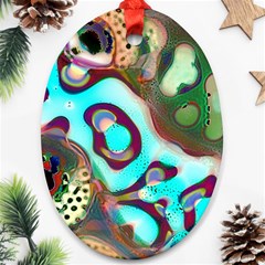 Multiscale Turing Pattern Recursive Coupled Stone Rainbow Ornament (oval)