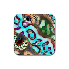 Multiscale Turing Pattern Recursive Coupled Stone Rainbow Rubber Coaster (square) 