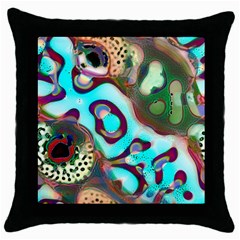 Multiscale Turing Pattern Recursive Coupled Stone Rainbow Throw Pillow Case (black) by Mariart