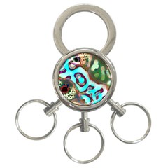 Multiscale Turing Pattern Recursive Coupled Stone Rainbow 3-ring Key Chains