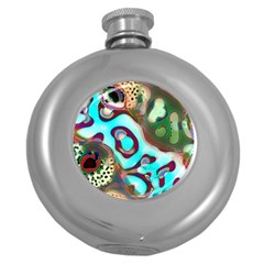 Multiscale Turing Pattern Recursive Coupled Stone Rainbow Round Hip Flask (5 Oz) by Mariart