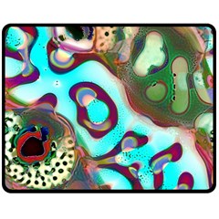 Multiscale Turing Pattern Recursive Coupled Stone Rainbow Double Sided Fleece Blanket (medium)  by Mariart