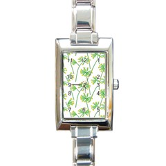 Marimekko Fabric Flower Floral Leaf Rectangle Italian Charm Watch by Mariart