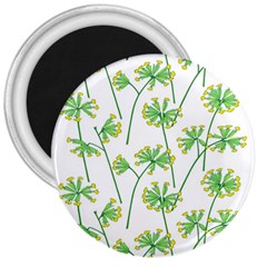 Marimekko Fabric Flower Floral Leaf 3  Magnets by Mariart