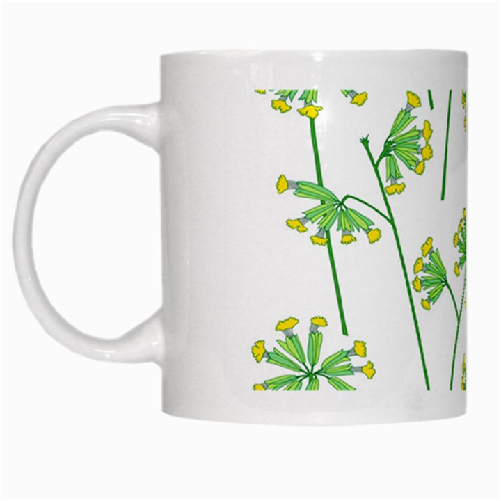 Marimekko Fabric Flower Floral Leaf White Mugs