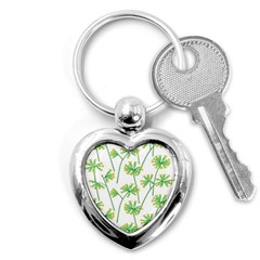 Marimekko Fabric Flower Floral Leaf Key Chains (heart)  by Mariart